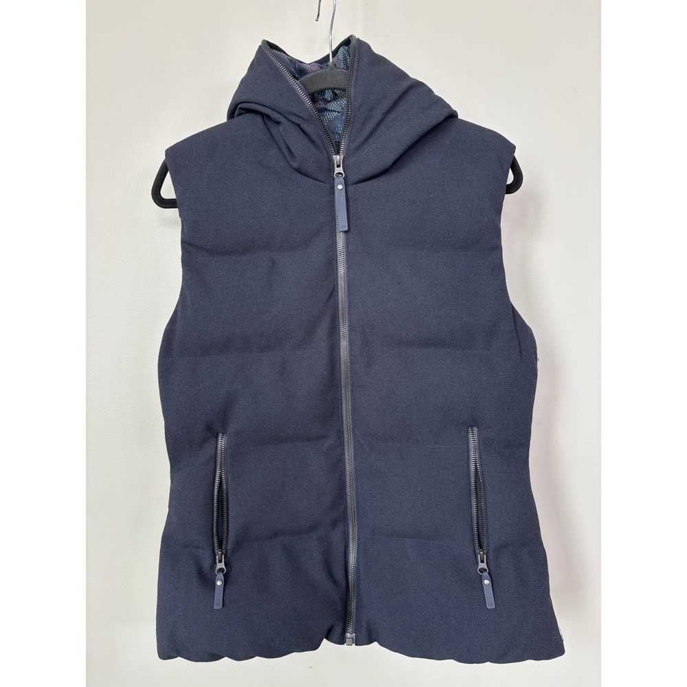 Eider Navy Blue Hooded Puffer Vest Womens Medium Full Zip Quilted Outdoor Gilet